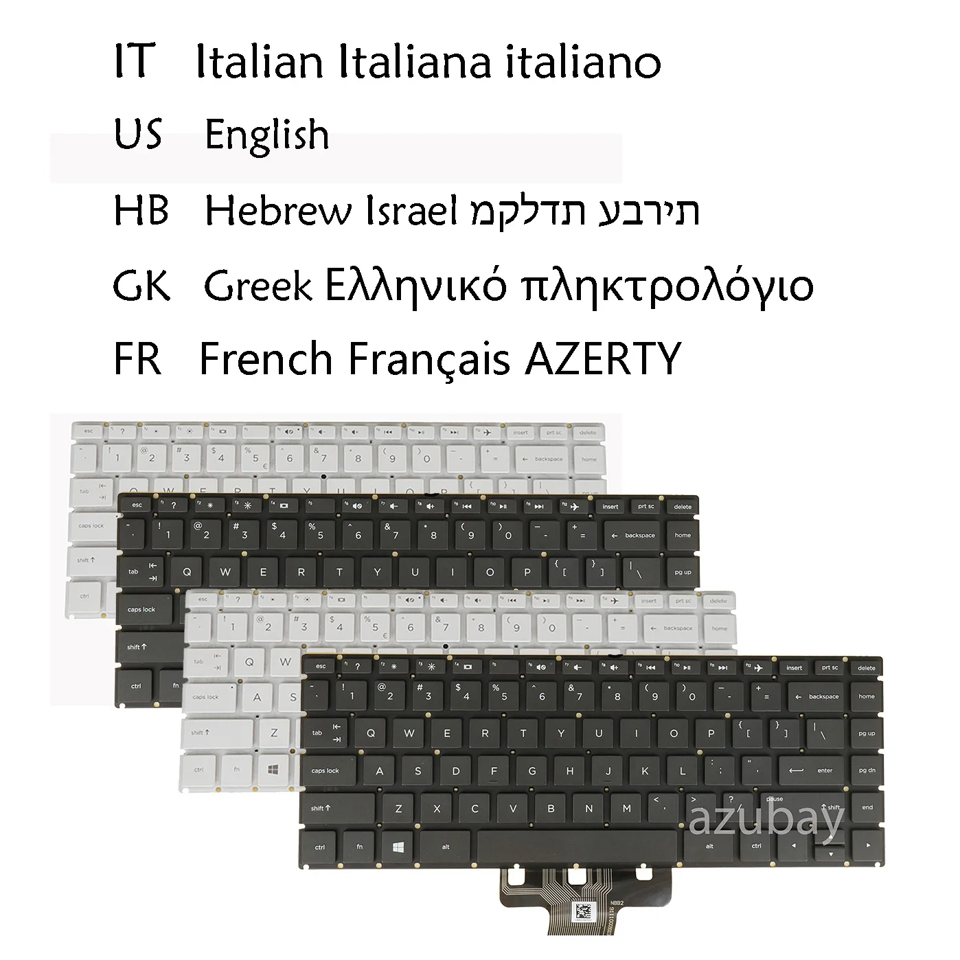 

US Hebrew Greek Italian French Keyboard For HP 14g-br000 14g-br100 14m-ba100 Pavilion x360 14-ba000 14-bk000 14-bk100 14m-ba000