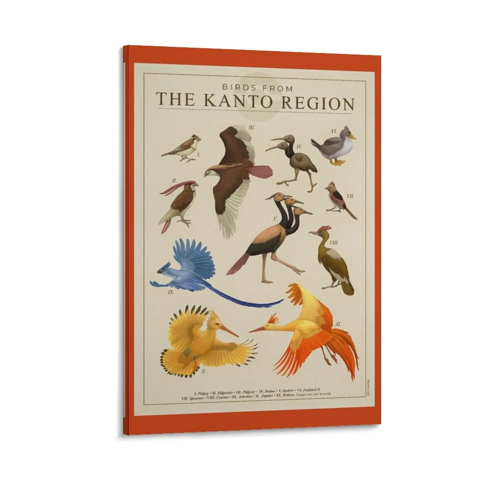 

Birds of Kanto Canvas Painting interior paintings anime room decor