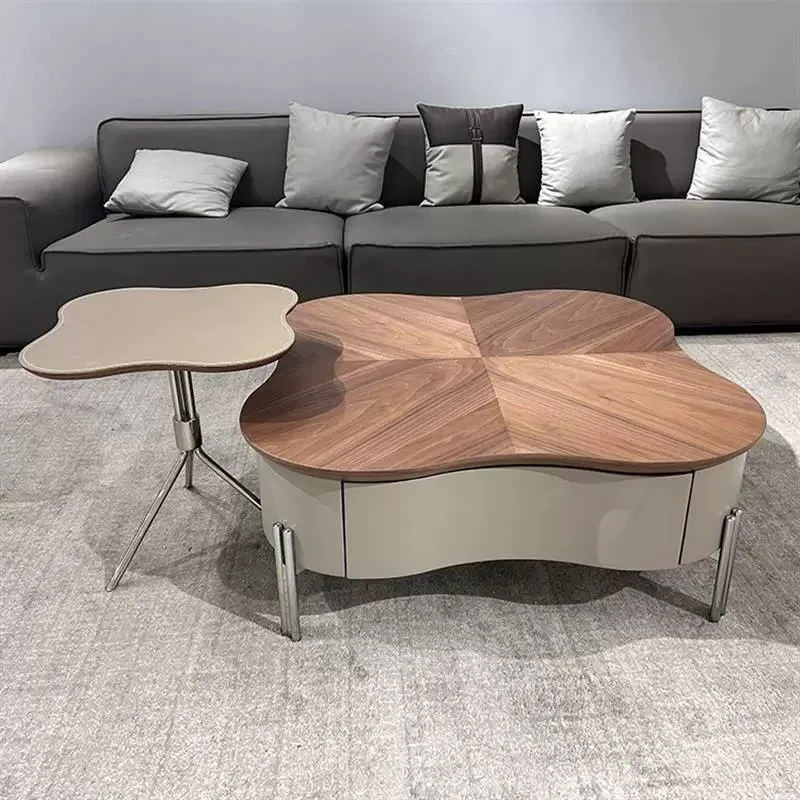 

Internet celebrity flower cream special-shaped coffee table combination living room Italian creative home modern simple ins