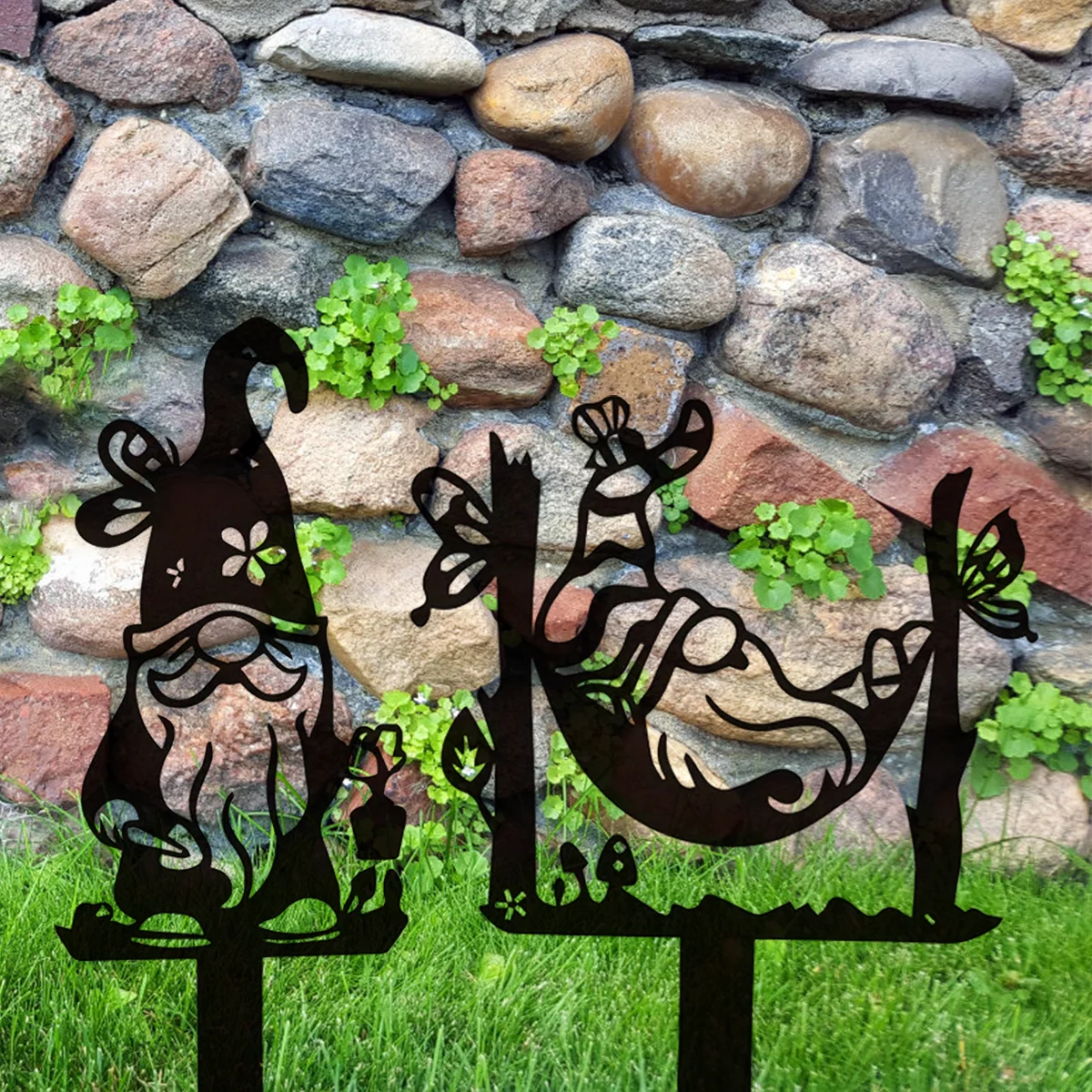 Add A Whimsical Touch Your Yard Garden with This Metal Gnome Decoration Yard Sign Wall Art Home Decoration Garden Party Decor