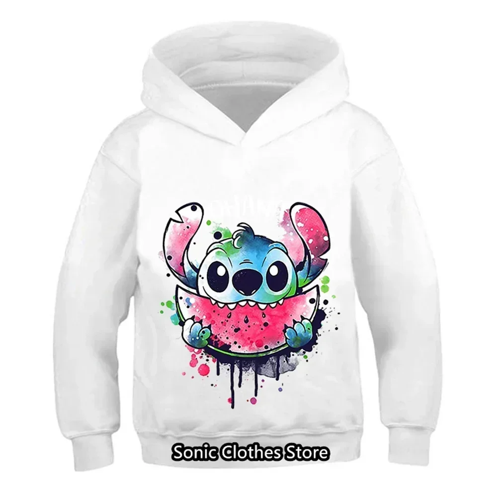 Dziewczęca bluza z kapturem Lilo i ściegiem dziecięca bluza z kapturem z napisem bawełniana bluza Kawaii Anime Manga Girls Boy Kids odzież codzienna