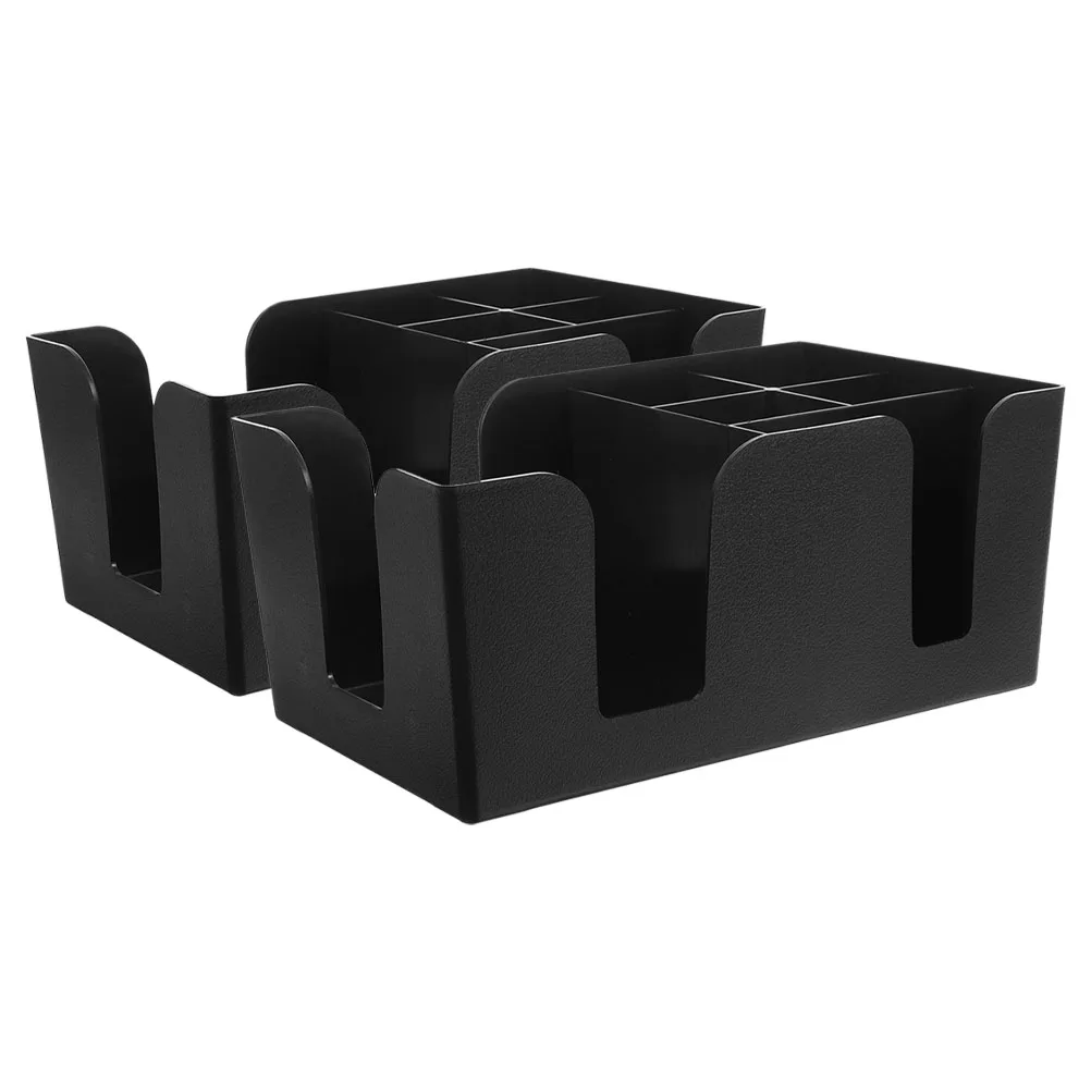 

2 Pcs Tea Bag Storage Box Coffee Bar Organizer with Compartments Cups Sugar Packets Stirrers Countertop Condiment Holder Kitchen