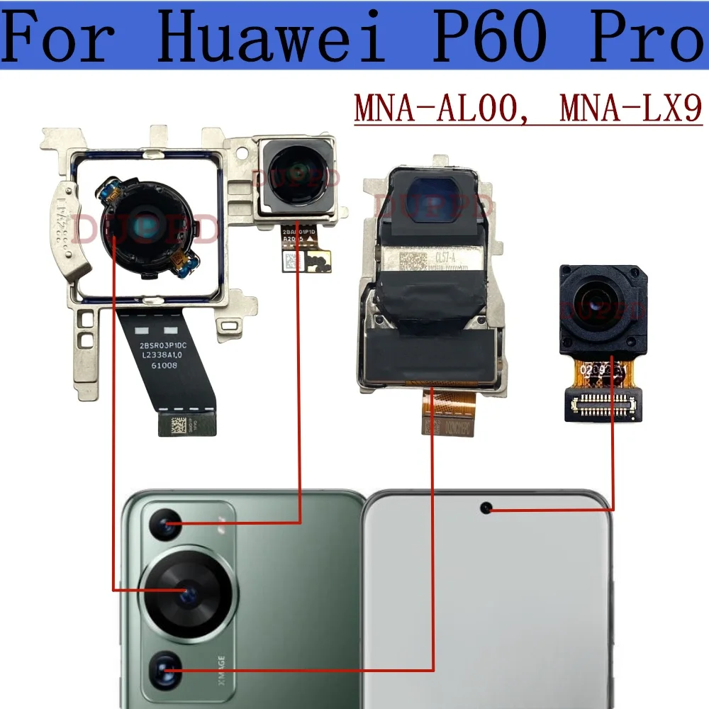 Original For Huawei P60 Pro P60Pro Front Rear View Back Camera Frontal Main Facing Small Camera Module Flex Replacement Part