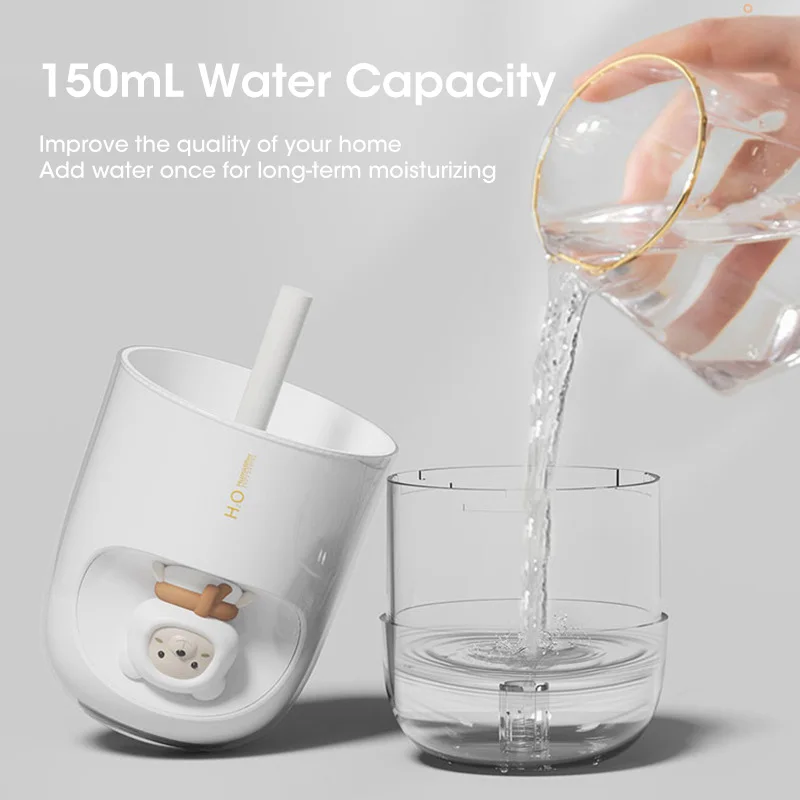 Mini humidificador USB, luz de ambiente para el hogar, silencioso y portátil, escritorio, aromaterapia pequeña, Linda mascota