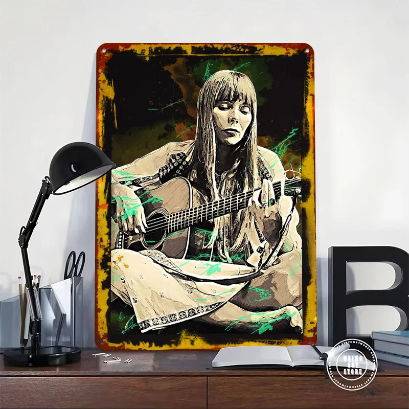 JONI MITCHELL Tin Poster Customized Retro Wall Art Vintage Metal Signs for Room Bedroom Decoration Gaming Desk Decor Man Cave