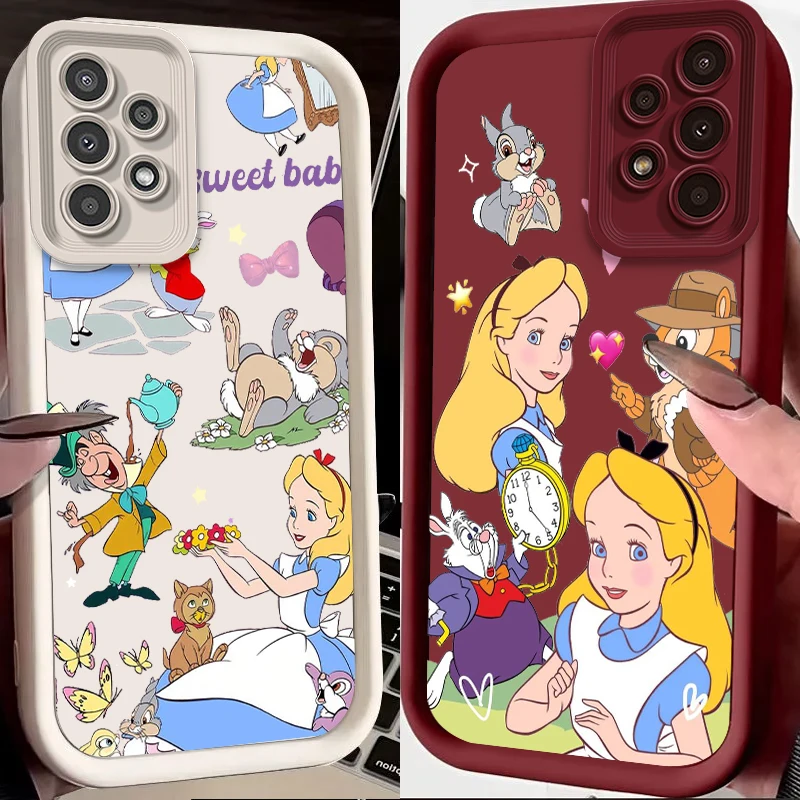 Alice Disney Fashion Cartoon For Samsung A73 A71 A54 A53 A52 A51 A33 A32 A21S A14 A13 A12 A03 A04 A05 5G Eye Ladder TPU