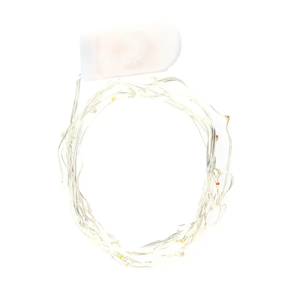 

2m 20 LEDs Button Cell Powered Copper Wire String Lights for Christmas Wedding Decoration (Blue Light)