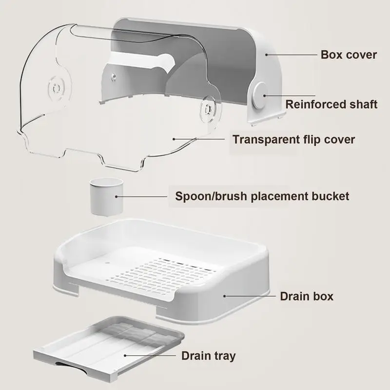 Baby Feeding Bottle Drain Rack, Nipple Cup Holder com tampa, Armazenamento De Secagem, Limpeza e Máquina De Secagem