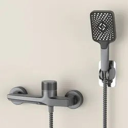 Waterfall Bathtub Faucet Set Handheld Shower Head Wall Mounted Brass Bathroom Tub Filler Waterfall Spout Hot and Cold Mixer Tap