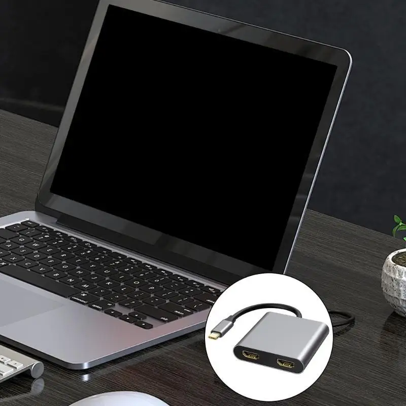 Aluminum Type C Adapter with 4K and USB3.0 Hubs for Easy Device Connection