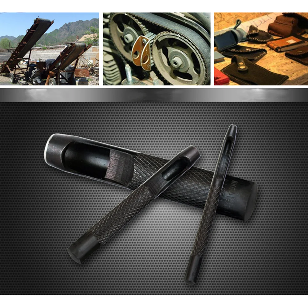 

10 pcs 1Mm-10Mm Carbon Steel Hollow Punch For Craft Non-Slip Handle Precision Cutter Gasket Rubber Canvas Webbing Tool