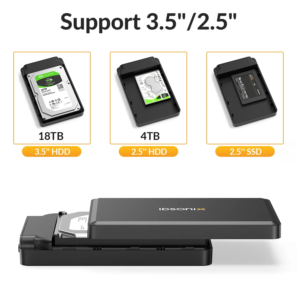 Адаптер внешнего жесткого диска iDsonix, 3,5 дюйма, USB 2,5, Type C