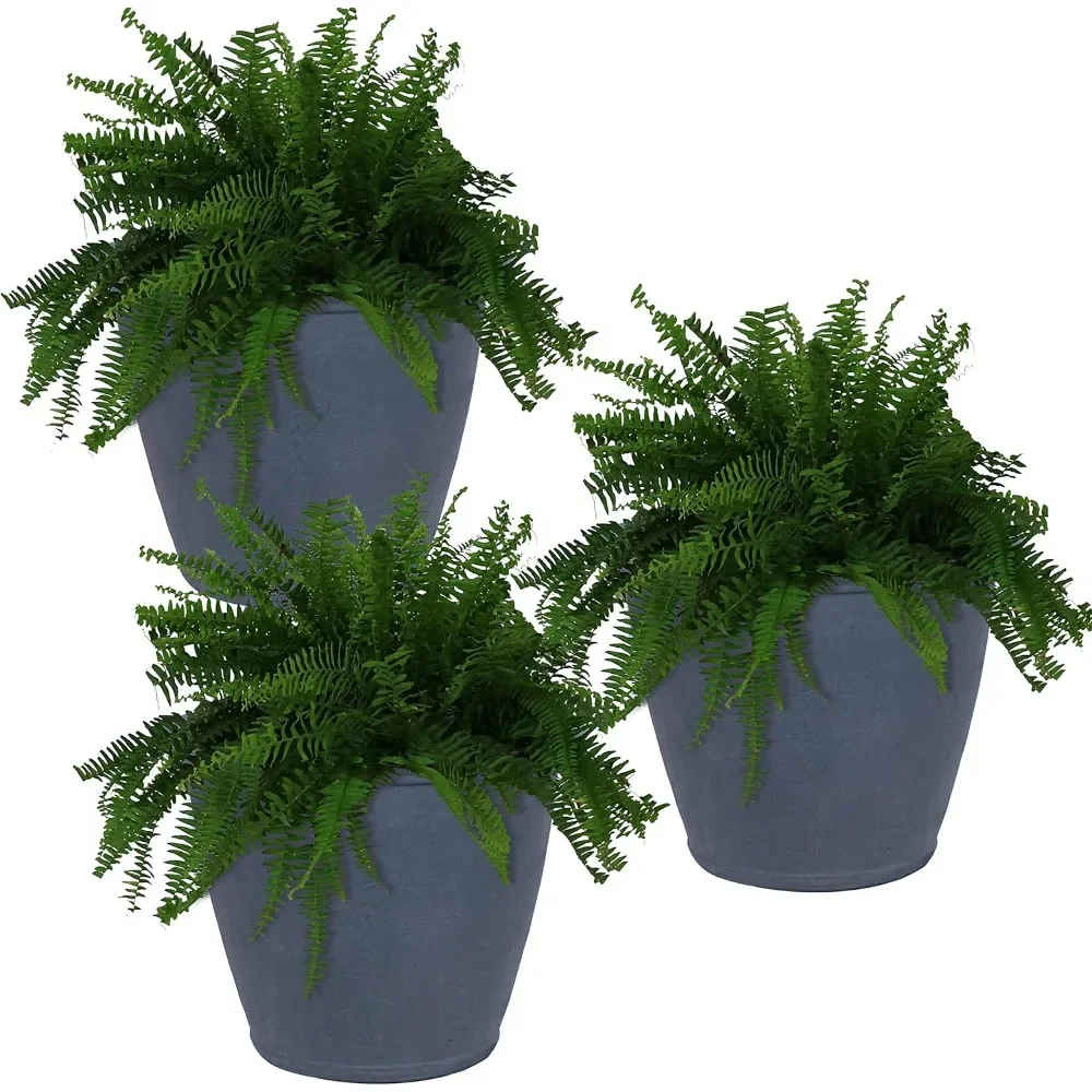 Large flowerpot - outdoor/indoor sturdy double walled polyethylene resin, diameter 3-24 inches