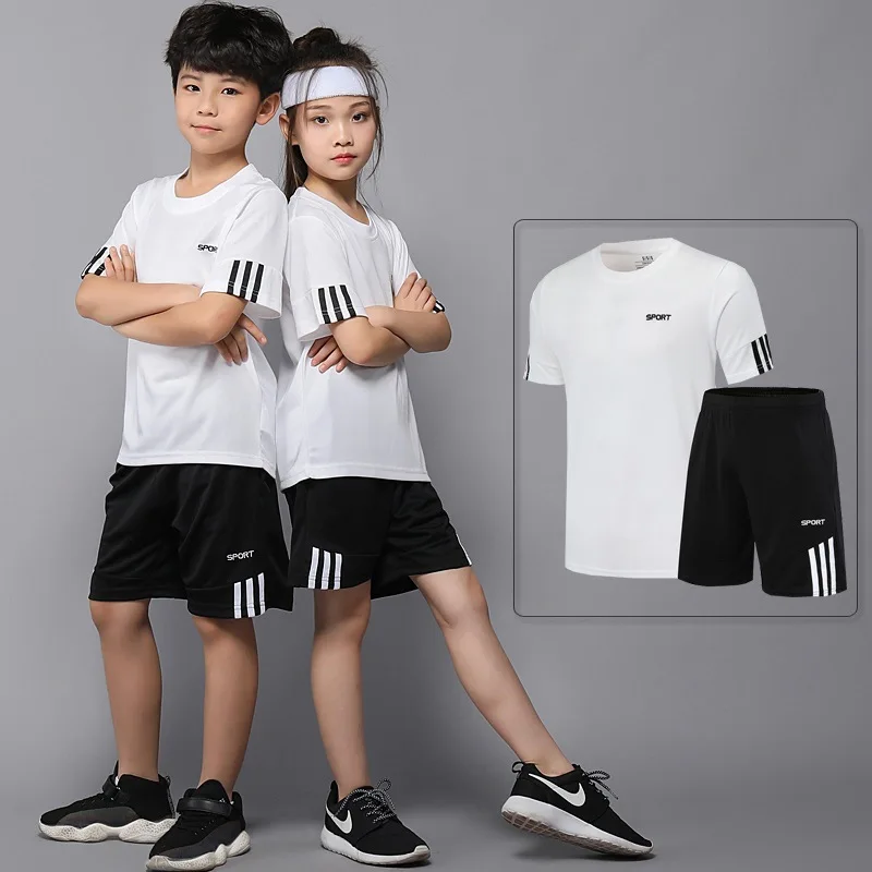 Summer Children Boy Clothes Kid Girls Sport Badminton Short Sleeve T-shirts And Shorts 2pcs Set Teenage Top Bottom Tracksuits