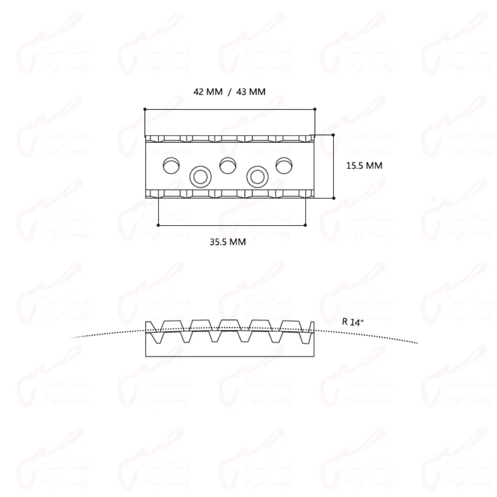 42MM/43MM Titanium Alloy （TC2）Electric Guitar Tremolo System Bridge Locking Nut String Lock   JP(Origin)