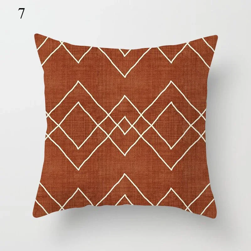 Brown series modern minimalist printed square cushion cover for home living room sofa decorative stripe pillowcase 45 * 45cm