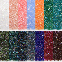 2mm Glass Rice Bead Colorful Tubular Transparent Loose Beads DIY Bracelet Earring Jewelry Making Bead Crafts Accessories