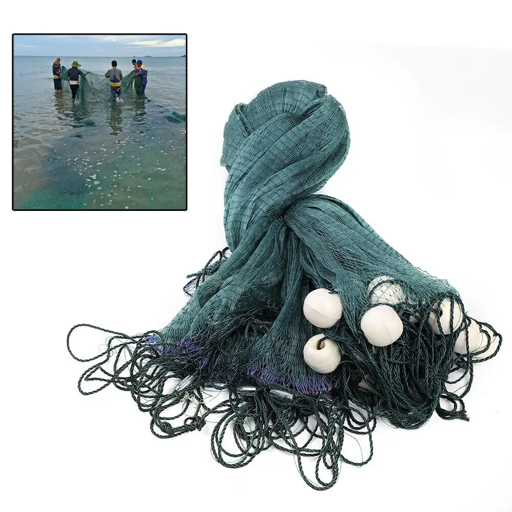 65FT Strong Multifilament Nylon Fishing Net Durable Easy Throw Sinker Nets with Floats, Monofilament Sinker Nets