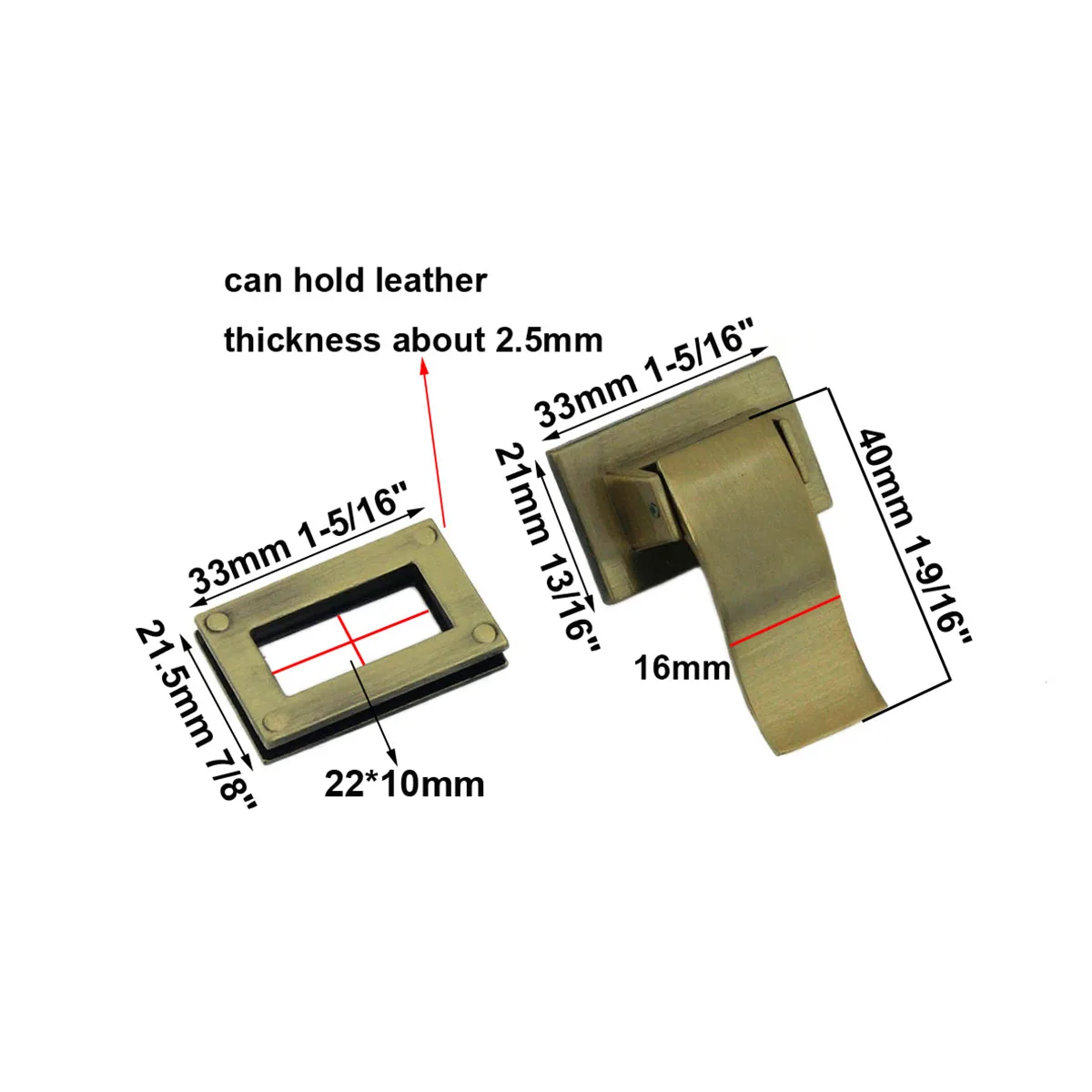 1pcs Metal Long Tongue Lock Fashion Lock Clasp For DIY Handbag Bag Purse Luggage Hardware Closure Bag Parts Accessories