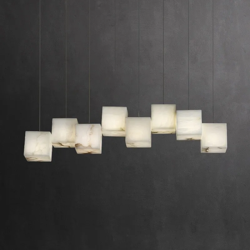 Modern Natural Marble Led Chandelier Lighting Decoration Post-modern Minimalist Light Luxury Hanging Lamps For Living Bedroom