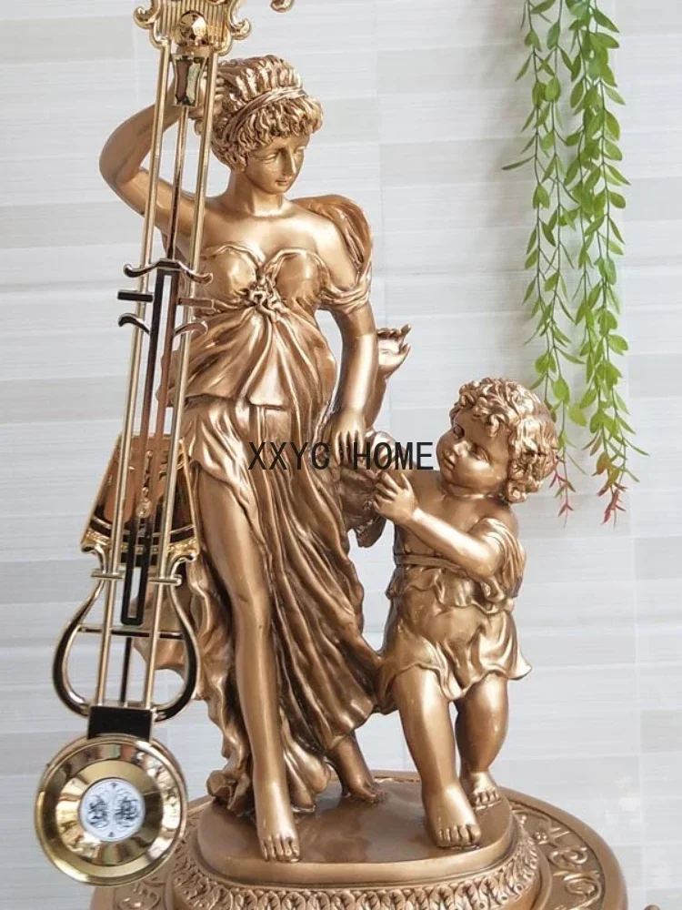 Маятник для матери и ребенка, глубокое украшение для любви, стоячие часы для дедушки, немые художественные настольные часы, большие богини