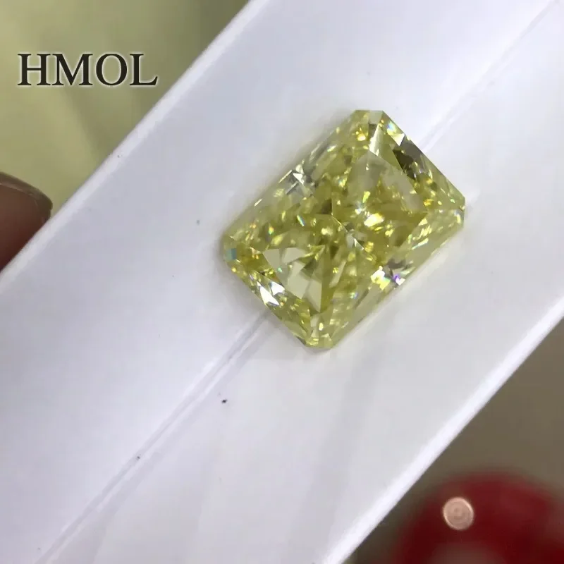 

HMOL Moissanite Factory Crushed Ice Cut Сияющий желтый синтетический свободный драгоценный камень VVS GRA Сертификат Оптовая поставка ювелирных изделий