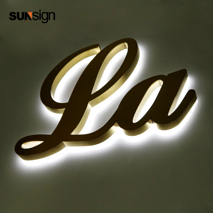 Backlit stainless steel shop front signs LED 3D illuminated letters signs for Advertising