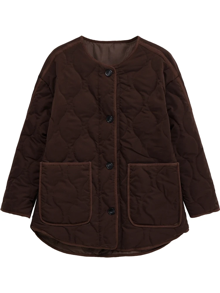 2025 Autunno/Inverno Nuova moda europea e americana Cappotto in cotone sciolto Giacca in cotone trapuntato per donna