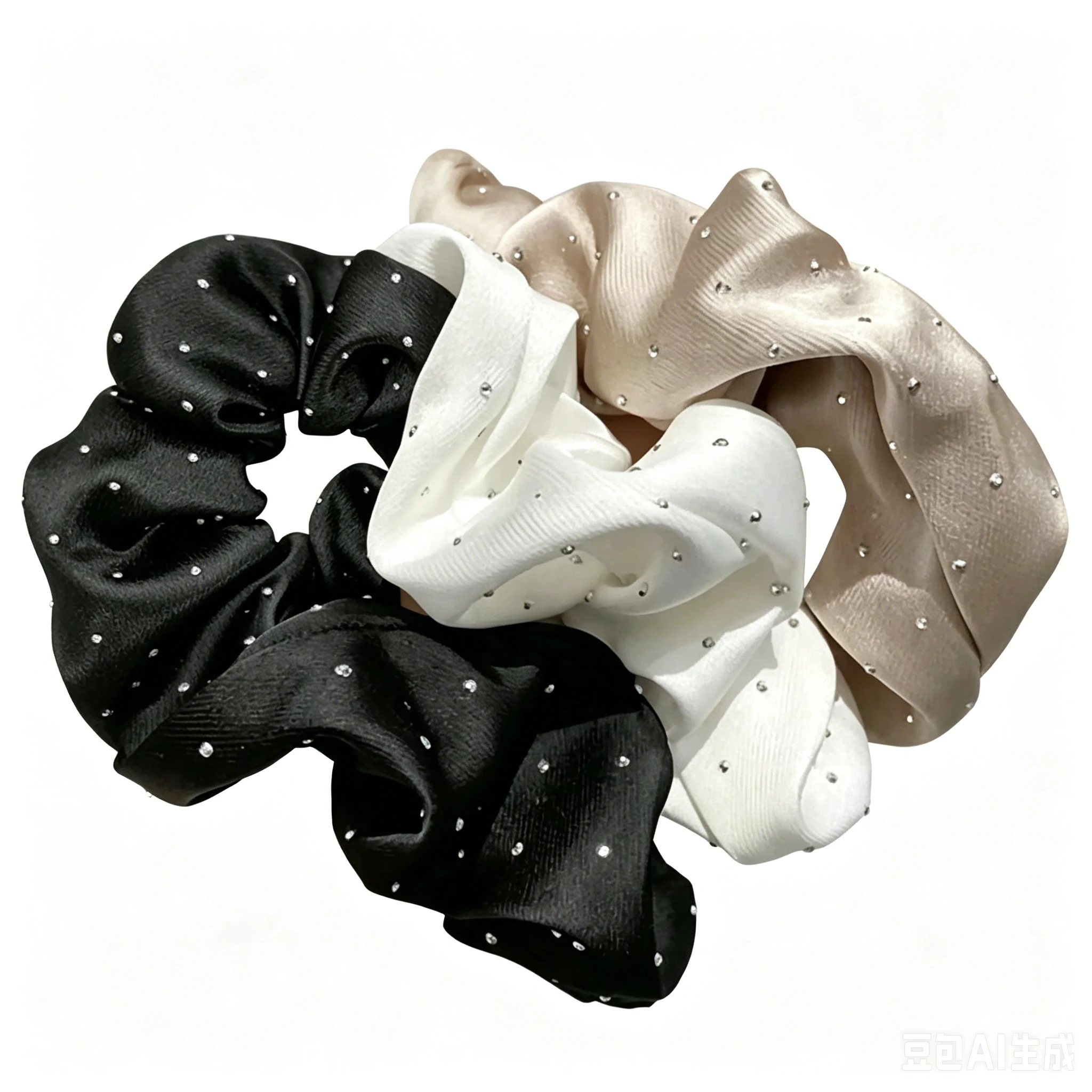 3 Stück Kristall-Haargummis, modische Haar-Accessoires für Damen und Mädchen, Party-Pferdeschwanzhalter, Haar-Accessoires – Detail 8