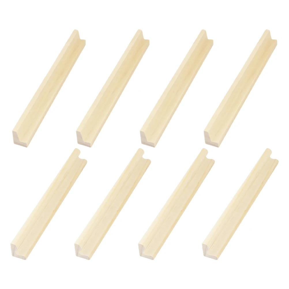 8 pçs enfeites de letras de madeira diy fornecimento bases dominó acessório titular bandeja suporte bege