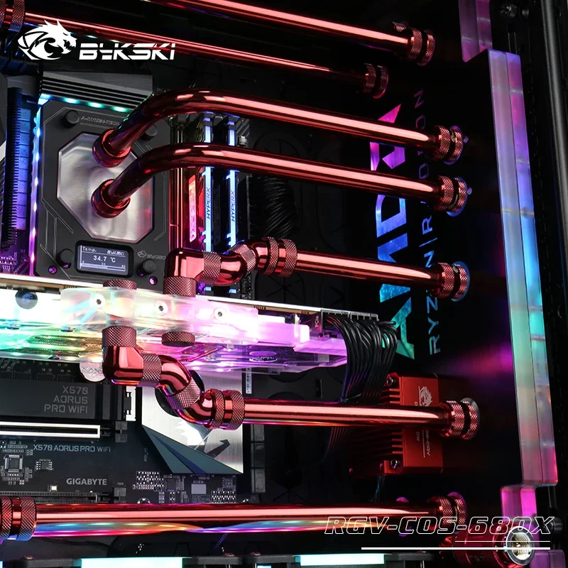 BYKSKI Acrylic Board Water Channel Solution use for CORSAIR 680X case / Kit for CPU and GPU Block / Instead reservoir