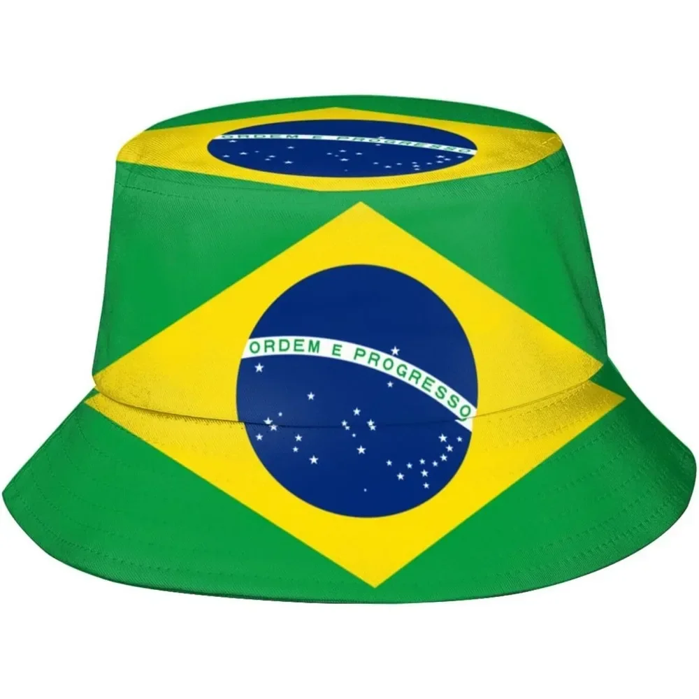 Gorra de pescador con bandera de Brasil, Gorras de Hip Hop, sombrero de cubo con estampado Unisex para verano, jardinería al aire libre, playa, Camping, senderismo, Gorras de pesca