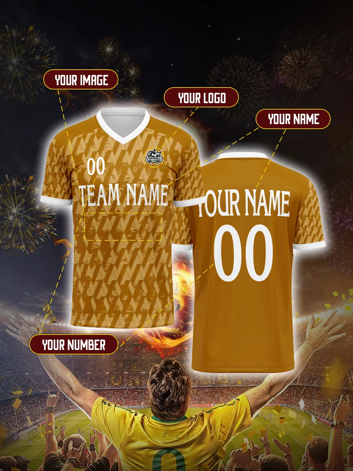 Camiseta Fútbol Personalizada Imagen - alternate angle