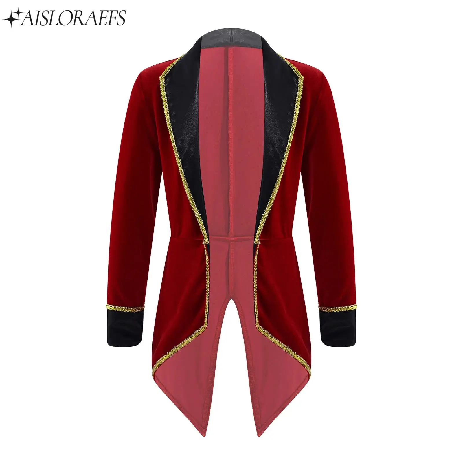 Boys Girls Circus Ringmaster Showman Halloween Costume for Rave Party Fancy Dress Up Lapel Collar Long Sleeves Tuxedo Coat