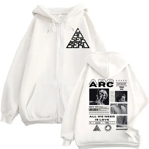 Imagen 2 del producto Canserbero All We Need Is Love Muerte Vida Merch Sudadera con capucha con cremallera Moda para hombre Hip Hop Sudaderas con cremallera Jerséis de lana informales