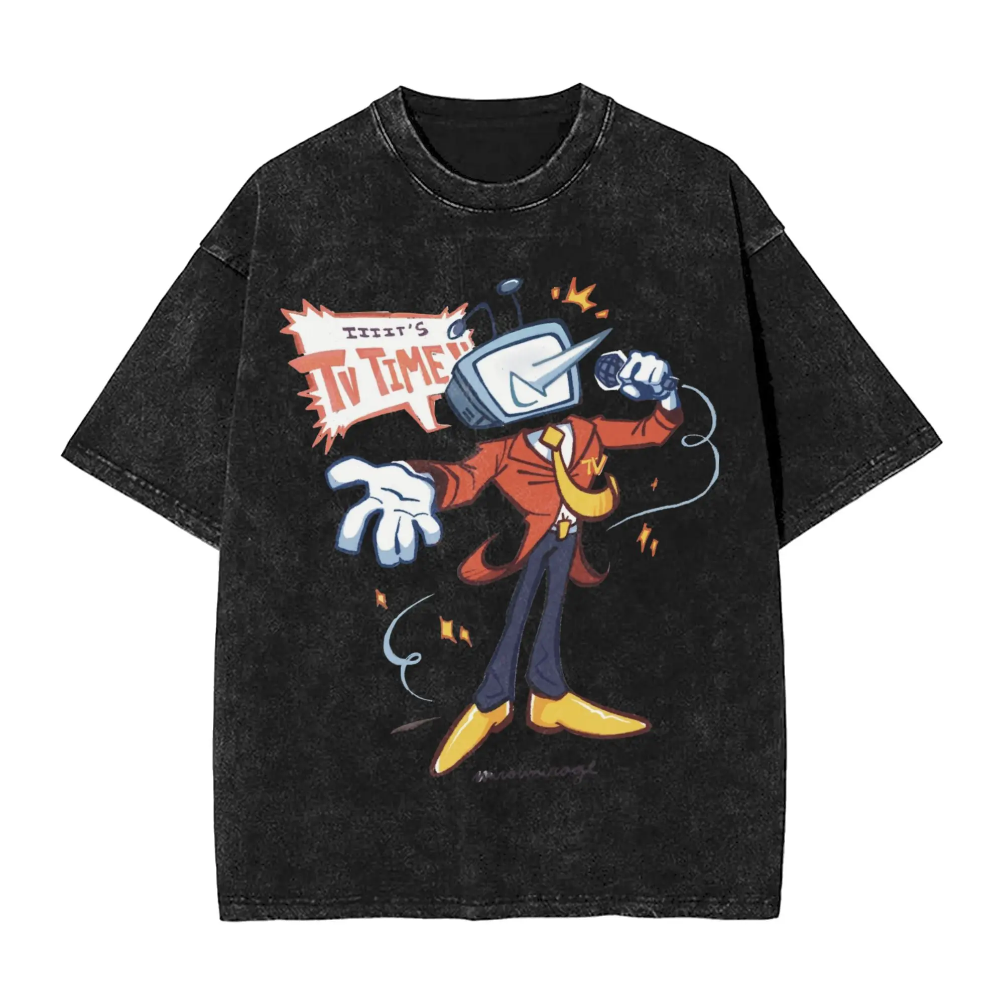 Its TV Time!!  Mr Tenna T-Shirt Men Deltarune Casual Pure Cotton Tee Shirt Round Neck Short Sleeve T Shirts Plus Size Tops