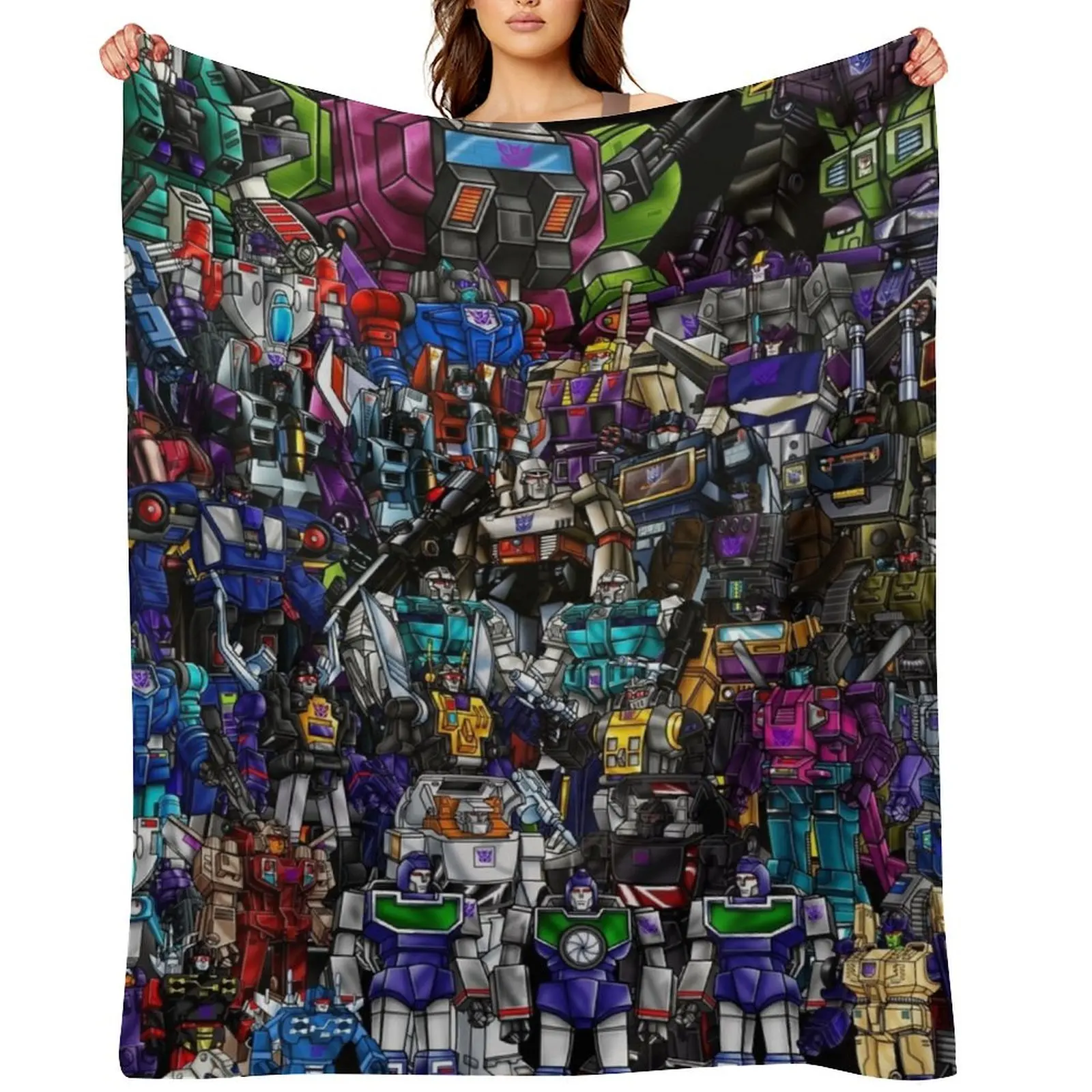 G1 Decepticons Throw Blanket Bed linens Furry Softest Retros Blankets