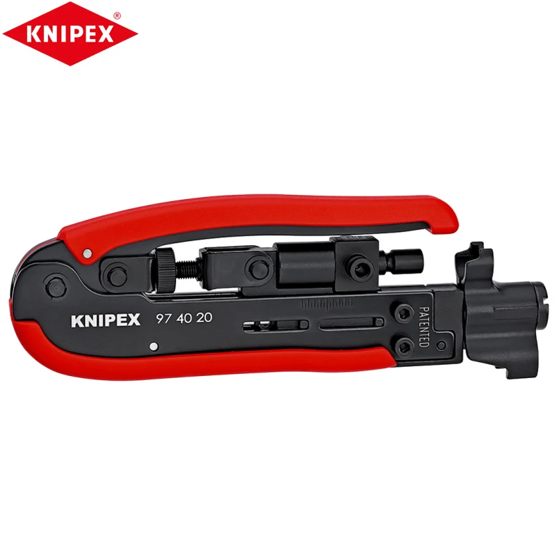 KNIPEX 97 40 20 SB Coaxial Cable Crimping Tool Rugged Design Installation Length Can Be Adjusted Freely Convenient And Practical