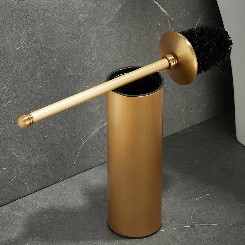 Antique Copper Toilet Brush and Holder Free-Standing Covered Bathroom Cleaning Tool Stylish Toilet Cleaning Accessory