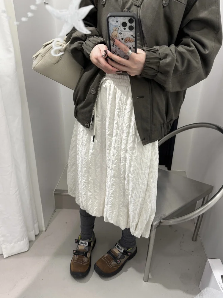 

Термоскатье-юбка LelyMooch с плиссированной тканью, эластичным поясом и короткой передней частью, длинная теплая юбка А-силуэта