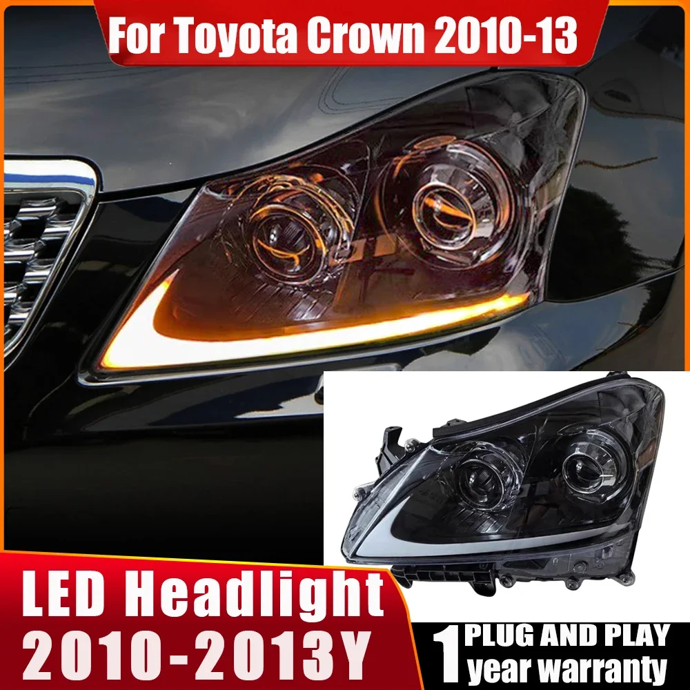 

Светодиодная фара для Toyota Crown 2010-2013 13-го 13,5-го поколения DRL, анимационные передние лампы автомобиля в сборе, аксессуары для динамических указателей поворота