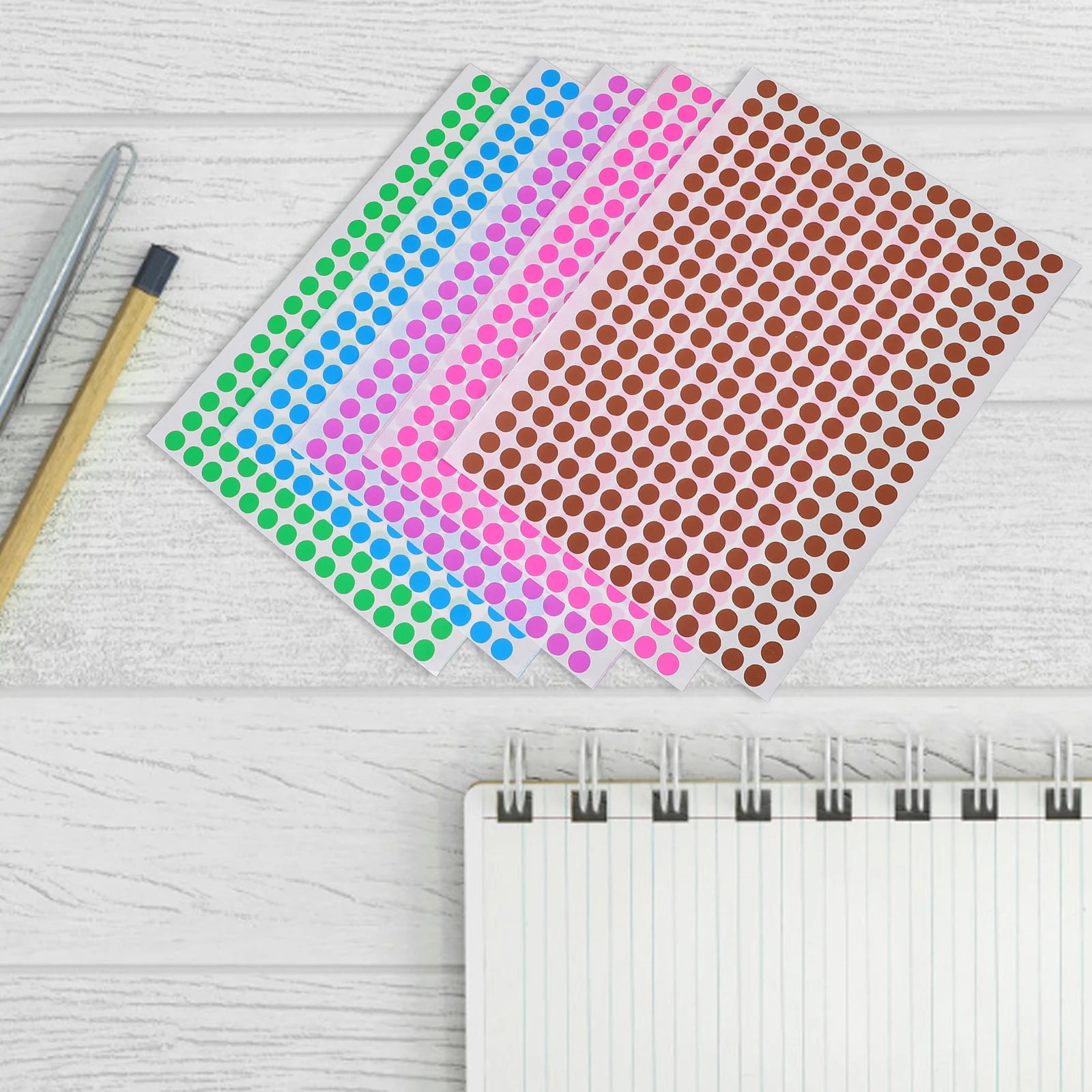 

2800pcs Colored Coding Labels 8mm Round Stickers Detachable Adhesive Dot Tags for Gifts Envelopes Packages Sorting Sealing File