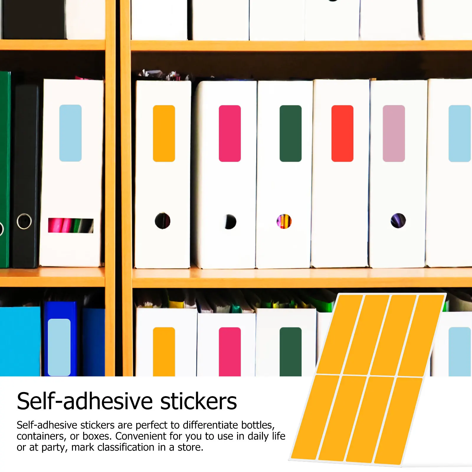 100Sheets Color Label Stickers Blank Adhesive Classification Labels for Kitchen Storage Office Name Tags File Folder 5