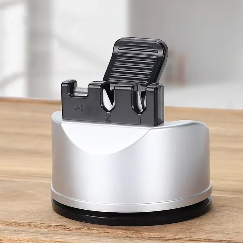 Multi-functional Tungsten Steel Knife Sharpener with Suction Cup for Household Kitchen Quick Sharpening of Knives