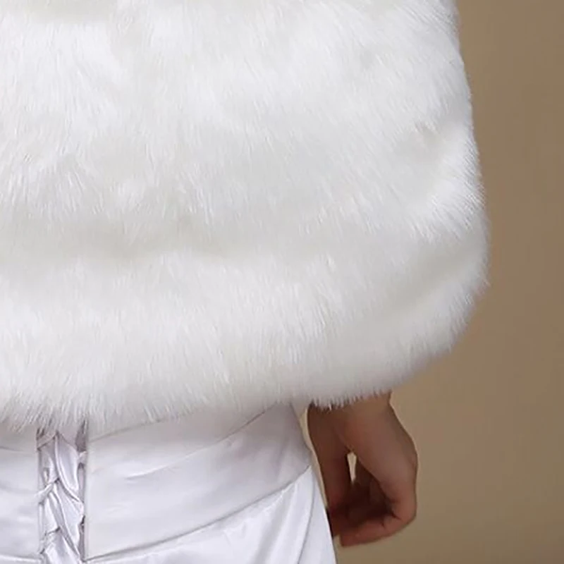방풍 두꺼운 신부 가운 숄 따뜻하고 부드러운 질감 웨딩 랩 푹신한 퍼 화이트 퍼 인조 퍼 랩 가을 겨울용