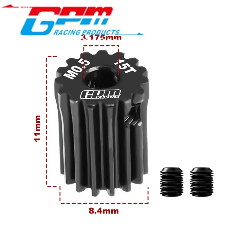 GPM MG313T/0.5M-MG323T/0.5M 40Cr STEEL MOTOR GEAR 13T-23T（MODULE:0.5MM,MOTOR TOOTH DIAMETER:3.175MM） RC Upgrade - view 3