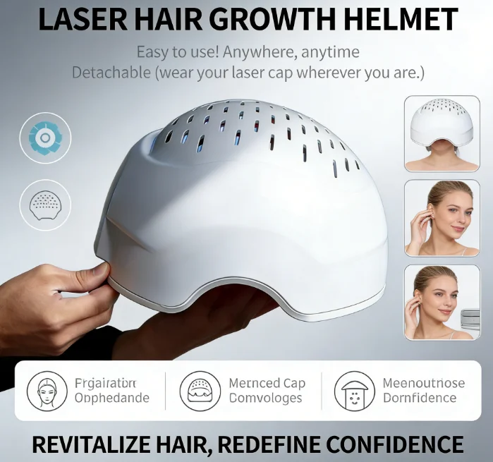 

Клинически проверенный шлем для роста волос | Лазерная терапия 650 нм и светотерапия 660 нм для здоровья кожи головы и густоты волос