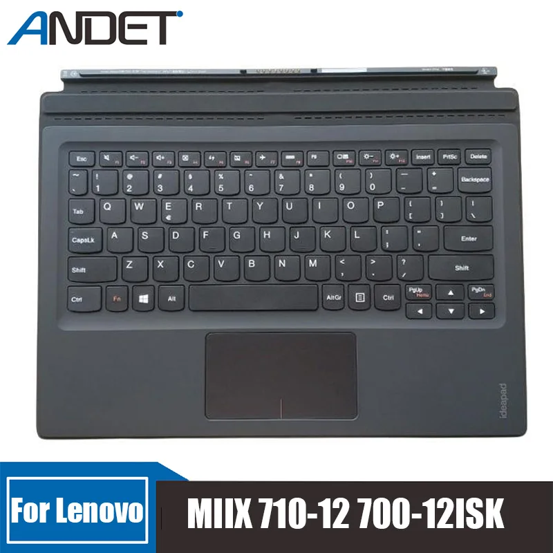 

New Original For Lenovo MIIX 710-12 700-12ISK US English Palmrest Upper Case Tablet Portable External Docking Magnetic Keyboard