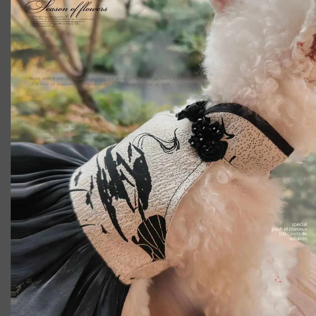 Gu Feng Qipao Skirt Pet Dog Clothes Fashion Dress Clothing Dogs Super Small Cute Chihuahua Print Summer Black Girl Mascotas