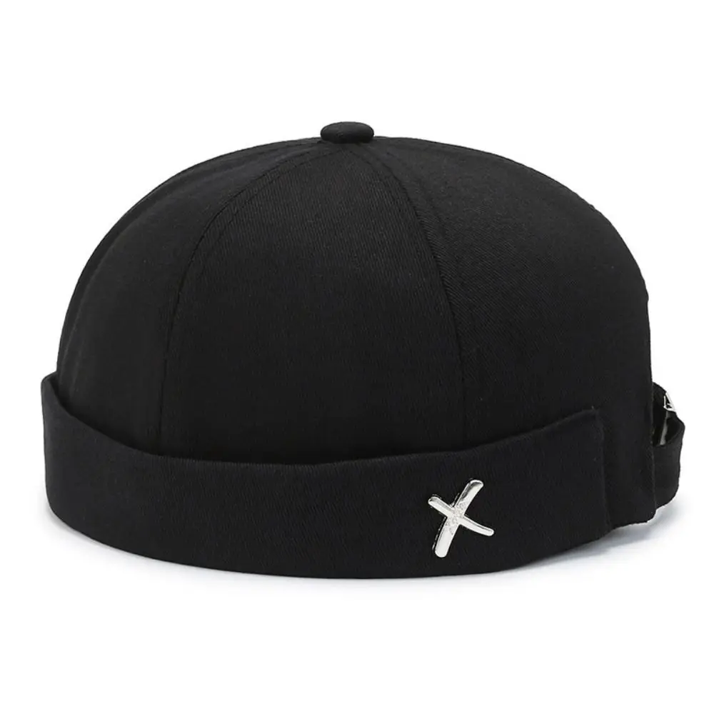 AliExpress NONE Vintage Washed Style Brimless Docker Cap Solid Color Adjustable Vintage Dome Hat Cotton Brimless Hat Winter